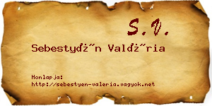 Sebestyén Valéria névjegykártya