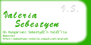 valeria sebestyen business card